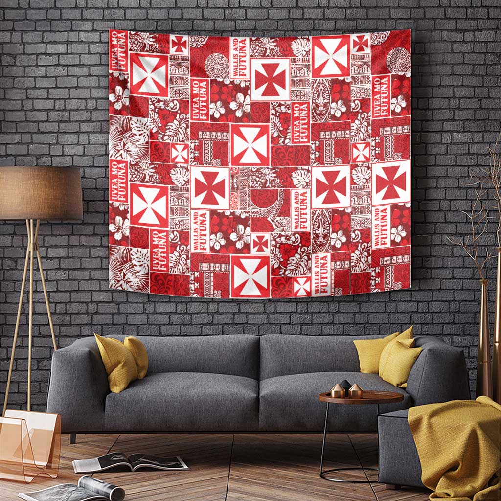 Wallis Et Futuna Kilisimasi Fiefia Tapestry Pacific Patchwork Xmas Vibes - Polynesian Pride