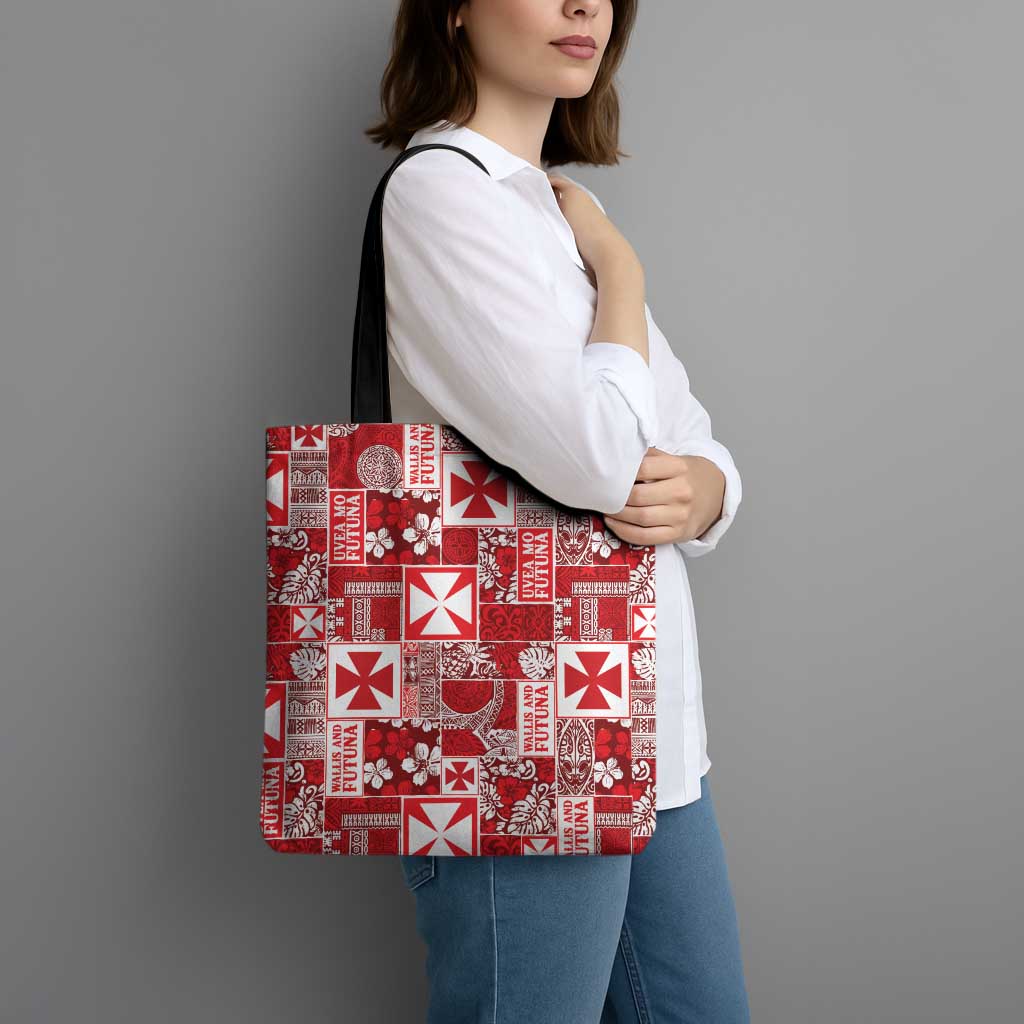 Wallis Et Futuna Kilisimasi Fiefia Tote Bag Pacific Patchwork Xmas Vibes - Polynesian Pride