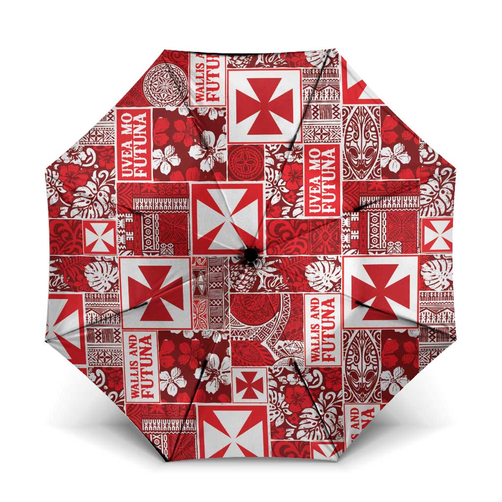 Wallis Et Futuna Kilisimasi Fiefia Umbrella Pacific Patchwork Xmas Vibes - Polynesian Pride