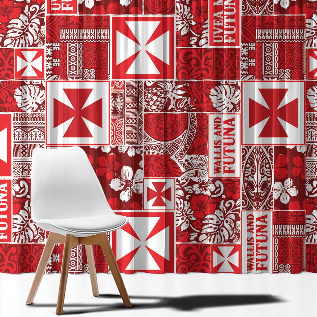 Wallis Et Futuna Kilisimasi Fiefia Window Curtain Pacific Patchwork Xmas Vibes - Polynesian Pride