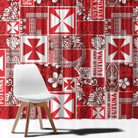 Wallis Et Futuna Kilisimasi Fiefia Window Curtain Pacific Patchwork Xmas Vibes - Polynesian Pride