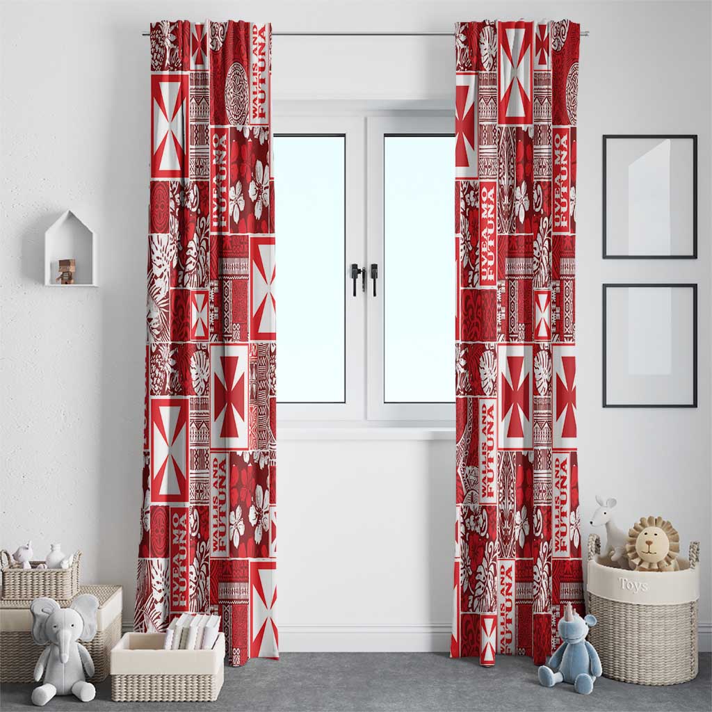 Wallis Et Futuna Kilisimasi Fiefia Window Curtain Pacific Patchwork Xmas Vibes - Polynesian Pride