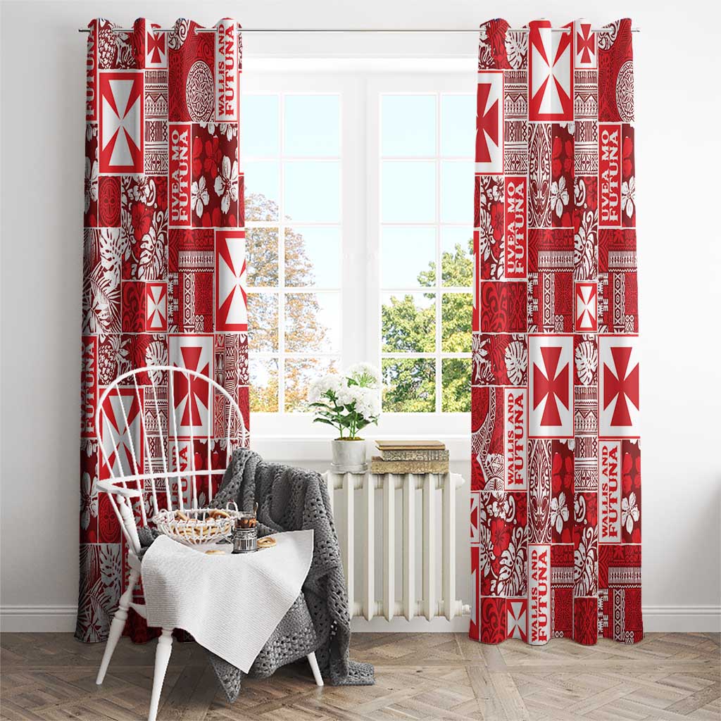Wallis Et Futuna Kilisimasi Fiefia Window Curtain Pacific Patchwork Xmas Vibes - Polynesian Pride