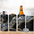 Polynesian Tribal Tattoo 4 in 1 Can Cooler Tumbler Dark Marble Pattern