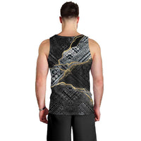 Polynesian Tribal Tattoo Men Tank Top Dark Marble Pattern