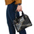 Polynesian Tribal Tattoo Shoulder Handbag Dark Marble Pattern