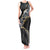 Polynesian Tribal Tattoo Tank Maxi Dress Dark Marble Pattern