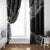 Polynesian Tribal Tattoo Window Curtain Dark Marble Pattern