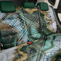Polynesian Tribal Tattoo Back Car Seat Cover Green Marble Pattern