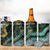 Polynesian Tribal Tattoo 4 in 1 Can Cooler Tumbler Green Marble Pattern