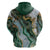 Polynesian Tribal Tattoo Hoodie Green Marble Pattern