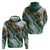 Polynesian Tribal Tattoo Hoodie Green Marble Pattern