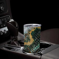 Polynesian Tribal Tattoo Tumbler Cup Green Marble Pattern