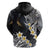 Polynesian Tribal Tattoo Hoodie Plumeria Black Gold Marble Pattern