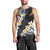 Polynesian Tribal Tattoo Men Tank Top Plumeria Black Gold Marble Pattern