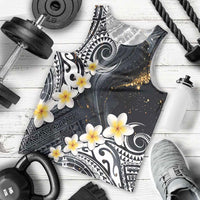 Polynesian Tribal Tattoo Men Tank Top Plumeria Black Gold Marble Pattern