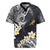 Polynesian Tribal Tattoo Rugby Jersey Plumeria Black Gold Marble Pattern