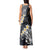 Polynesian Tribal Tattoo Tank Maxi Dress Plumeria Black Gold Marble Pattern