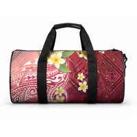 Polynesian Tribal Tattoo Duffle Bag Plumeria Blood Red and Gold Marble Pattern LT9 One size Red - Polynesian Pride