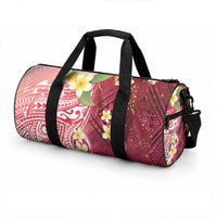 Polynesian Tribal Tattoo Duffle Bag Plumeria Blood Red and Gold Marble Pattern LT9 - Polynesian Pride