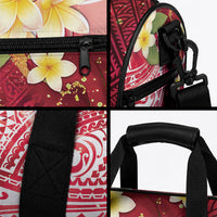 Polynesian Tribal Tattoo Duffle Bag Plumeria Blood Red and Gold Marble Pattern LT9 - Polynesian Pride