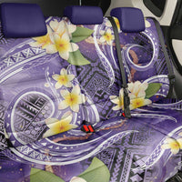 Polynesian Tribal Tattoo Back Car Seat Cover Plumeria Purple Marble Pattern
