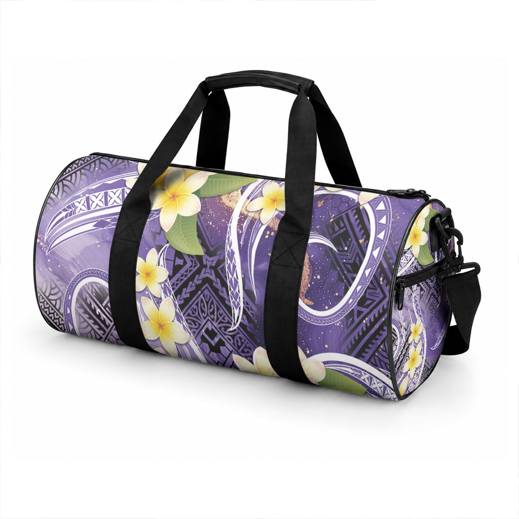 Polynesian Tribal Tattoo Duffle Bag Plumeria Purple Marble Pattern LT9 - Polynesian Pride