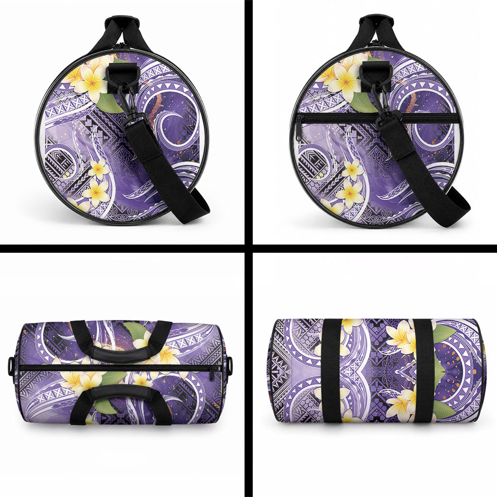 Polynesian Tribal Tattoo Duffle Bag Plumeria Purple Marble Pattern LT9 - Polynesian Pride