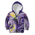 Polynesian Tribal Tattoo Kid Hoodie Plumeria Purple Marble Pattern