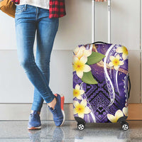 Polynesian Tribal Tattoo Luggage Cover Plumeria Purple Marble Pattern LT9 - Polynesian Pride