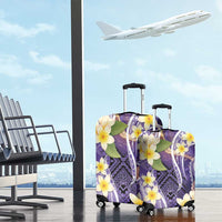 Polynesian Tribal Tattoo Luggage Cover Plumeria Purple Marble Pattern LT9 - Polynesian Pride