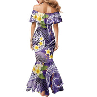 Polynesian Tribal Tattoo Mermaid Dress Plumeria Purple Marble Pattern LT9 - Polynesian Pride