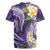 Polynesian Tribal Tattoo Rugby Jersey Plumeria Purple Marble Pattern