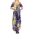 Polynesian Tribal Tattoo Summer Maxi Dress Plumeria Purple Marble Pattern