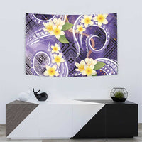 Polynesian Tribal Tattoo Tapestry Plumeria Purple Marble Pattern