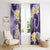 Polynesian Tribal Tattoo Window Curtain Plumeria Purple Marble Pattern