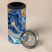 Polynesian Tribal Tattoo 4 in 1 Can Cooler Tumbler Swirling Ocean Marble Pattern