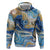 Polynesian Tribal Tattoo Hoodie Swirling Ocean Marble Pattern