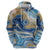 Polynesian Tribal Tattoo Hoodie Swirling Ocean Marble Pattern