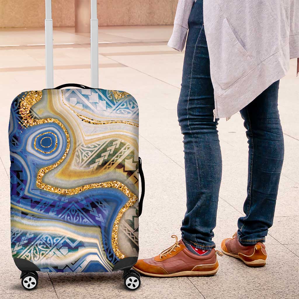 Polynesian Tribal Tattoo Luggage Cover Swirling Ocean Marble Pattern LT9 Ocean - Polynesian Pride