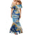 Polynesian Tribal Tattoo Mermaid Dress Swirling Ocean Marble Pattern