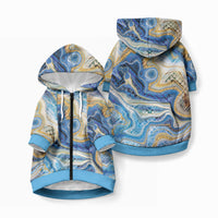 Polynesian Tribal Tattoo Pet Hoodie Swirling Ocean Marble Pattern LT9 Zip-up Ocean - Polynesian Pride