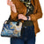 Polynesian Tribal Tattoo Shoulder Handbag Swirling Ocean Marble Pattern