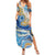 Polynesian Tribal Tattoo Summer Maxi Dress Swirling Ocean Marble Pattern