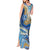 Polynesian Tribal Tattoo Tank Maxi Dress Swirling Ocean Marble Pattern