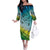 Personalised Aloha King Kamehameha Spirits Family Matching Off Shoulder Long Sleeve Dress and Hawaiian Shirt Art Special LT9 Mom's Dress Art - Polynesian Pride