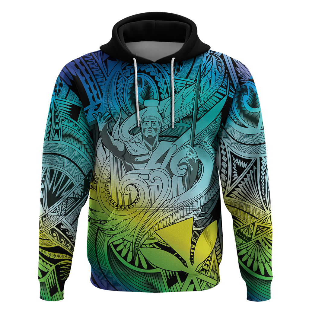 Personalised Aloha King Kamehameha Spirits Hoodie Art Special LT9 Pullover Hoodie Art - Polynesian Pride