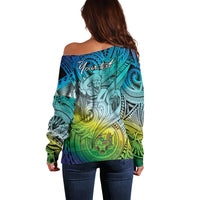 Personalised Aloha King Kamehameha Spirits Off Shoulder Sweater Art Special LT9 - Polynesian Pride
