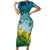 Personalised Aloha King Kamehameha Spirits Short Sleeve Bodycon Dress Art Special LT9 Long Dress Art - Polynesian Pride