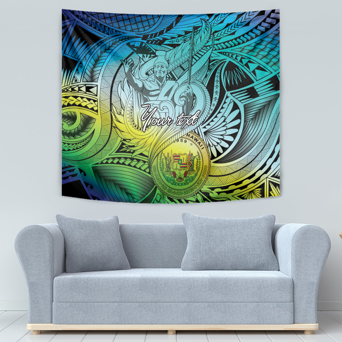 Personalised Aloha King Kamehameha Spirits Tapestry Art Special